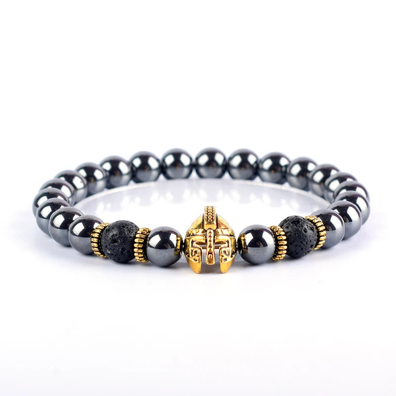 Crown Helmet Leo Head Charm Micro Zirconia Bracelet