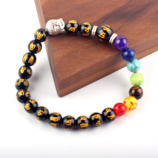 Hot 7 Chakras Tibetan Buddha Charm Bracelet