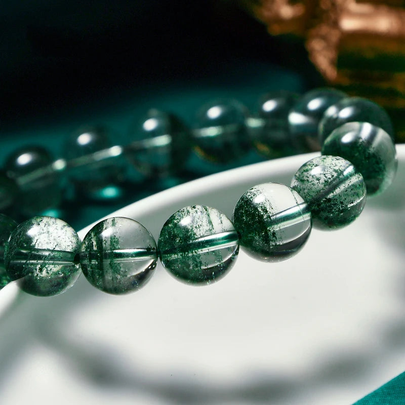 Natural High Quality Green Ghost Beads Bracelet Gift