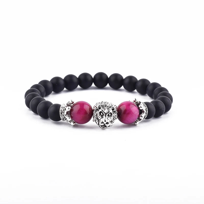 Crown Helmet Leo Head Charm Micro Zirconia Bracelet