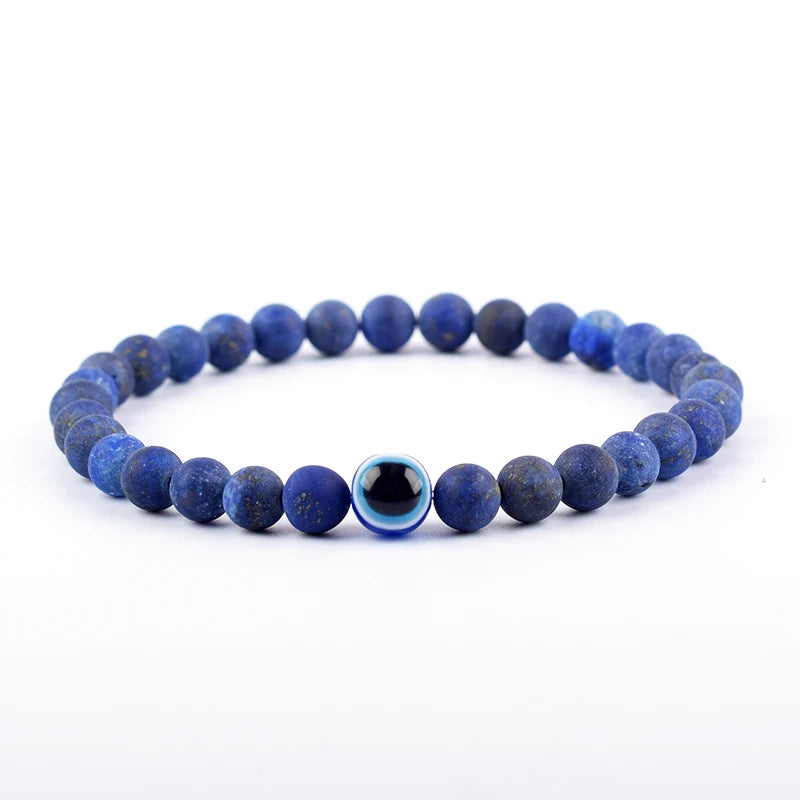 Evil Eye Stone Beads Bracelet  Thousand Eye Handmade Elastic  Gift